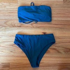 Teal Bandeau & Cheeky Shein Bikini